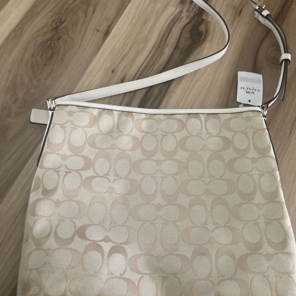 Coach Purse F36378 Signature File Crossbody Bag - Light Khaki/ Chalk